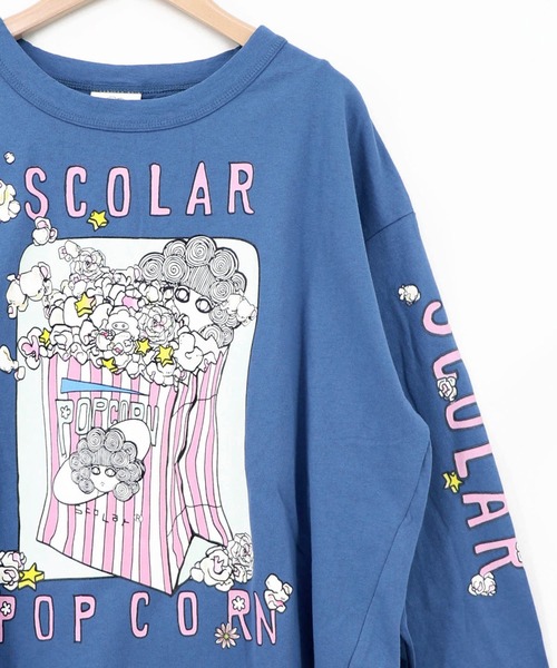 ScoLar(スカラー)の「ScoLar(スカラー) ポップコーン柄 ロングスリーブTシャツ(Tシャツ/カットソー・レディース・オフホワイト/ブラック・MEDIUM)」の20枚目の写真