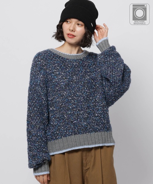 niko and...(ニコアンド)の「MIXカラーネッププルオーバー(ニット/セーター・レディース・ネイビー/ブラウン/アイボリー・MEDIUM/LARGE)」の3枚目の写真