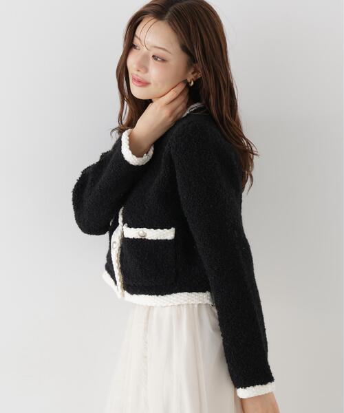PROPORTION BODY DRESSING（プロポーションボディドレッシング）の「＜ａ＞ブークレニットジャケット / 1216274005（カーディガン/ボレロ・レディース・ダークグレー/ブラック/オフホワイト・FREE）」の5枚目の写真