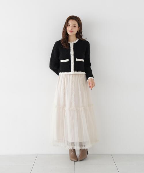 PROPORTION BODY DRESSING（プロポーションボディドレッシング）の「＜ａ＞ブークレニットジャケット / 1216274005（カーディガン/ボレロ・レディース・ダークグレー/ブラック/オフホワイト・FREE）」の6枚目の写真