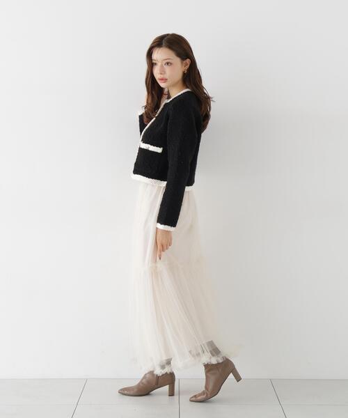 PROPORTION BODY DRESSING（プロポーションボディドレッシング）の「＜ａ＞ブークレニットジャケット / 1216274005（カーディガン/ボレロ・レディース・ダークグレー/ブラック/オフホワイト・FREE）」の7枚目の写真