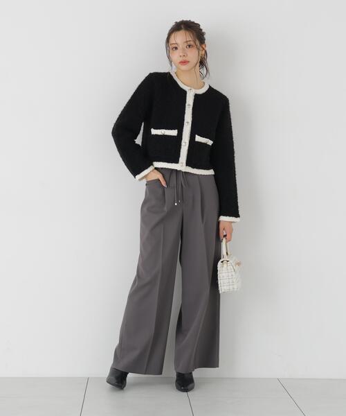 PROPORTION BODY DRESSING（プロポーションボディドレッシング）の「＜ａ＞ブークレニットジャケット / 1216274005（カーディガン/ボレロ・レディース・ダークグレー/ブラック/オフホワイト・FREE）」の9枚目の写真