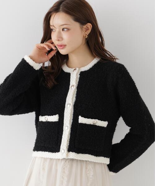 PROPORTION BODY DRESSING（プロポーションボディドレッシング）の「＜ａ＞ブークレニットジャケット / 1216274005（カーディガン/ボレロ・レディース・ダークグレー/ブラック/オフホワイト・FREE）」の11枚目の写真