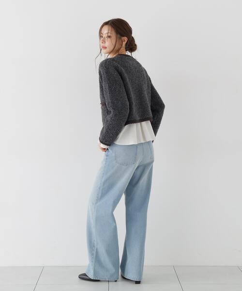 PROPORTION BODY DRESSING（プロポーションボディドレッシング）の「＜ａ＞ブークレニットジャケット / 1216274005（カーディガン/ボレロ・レディース・ダークグレー/ブラック/オフホワイト・FREE）」の19枚目の写真