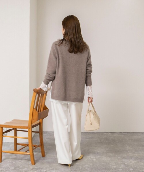 NOLLEY’S(ノーリーズ)の「ウォッシャブルレース切替サテン2WAYブラウス(シャツ/ブラウス・レディース・ホワイト・38)」の9枚目の写真