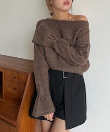【もちふわシリーズ】もちふわWOOLボートネックニット