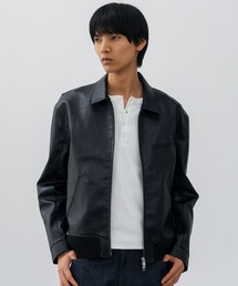 LURAKU | 【LURAKU】Synthetic Leather Zip Blouson/ シンセティックレザージップブルゾン(ブルゾン)