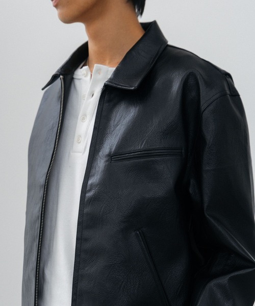 LURAKU（ルラク）の「【LURAKU】Synthetic Leather Zip Blouson/ シンセティックレザージップブルゾン（ブルゾン・メンズ・ブラック/ブラウン・SMALL/MEDIUM/LARGE）」の20枚目の写真