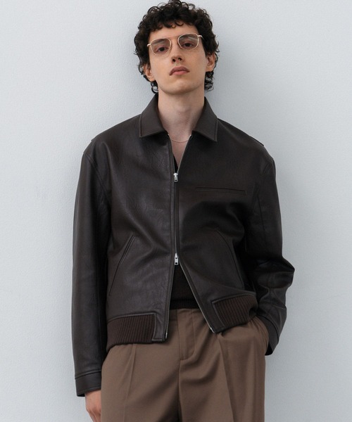 LURAKU（ルラク）の「【LURAKU】Synthetic Leather Zip Blouson/ シンセティックレザージップブルゾン（ブルゾン・メンズ・ブラック/ブラウン・SMALL/MEDIUM/LARGE）」の13枚目の写真