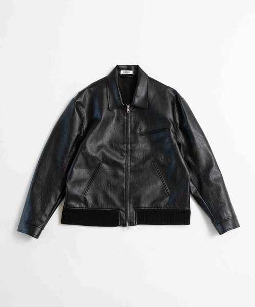 LURAKU（ルラク）の「【LURAKU】Synthetic Leather Zip Blouson/ シンセティックレザージップブルゾン（ブルゾン・メンズ・ブラック/ブラウン・SMALL/MEDIUM/LARGE）」の5枚目の写真