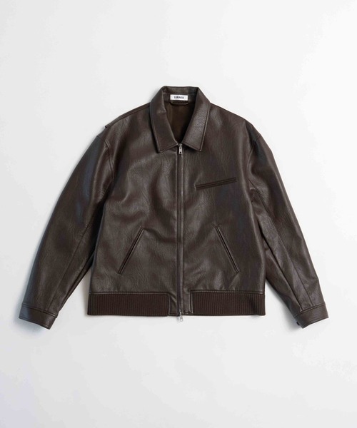 LURAKU（ルラク）の「【LURAKU】Synthetic Leather Zip Blouson/ シンセティックレザージップブルゾン（ブルゾン・メンズ・ブラック/ブラウン・SMALL/MEDIUM/LARGE）」の6枚目の写真