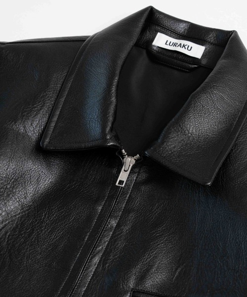 LURAKU（ルラク）の「【LURAKU】Synthetic Leather Zip Blouson/ シンセティックレザージップブルゾン（ブルゾン・メンズ・ブラック/ブラウン・SMALL/MEDIUM/LARGE）」の10枚目の写真