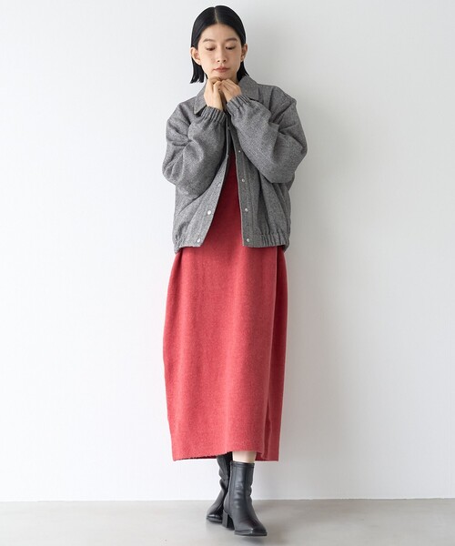RONEL（ロネル）の「【RONEL/セットアップ対応】ヘリンボーンブルゾン（ブルゾン・レディース・ナチュラル/ブラック・FREE）」の15枚目の写真