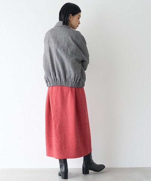 RONEL（ロネル）の「【RONEL/セットアップ対応】ヘリンボーンブルゾン（ブルゾン・レディース・ナチュラル/ブラック・FREE）」の16枚目の写真