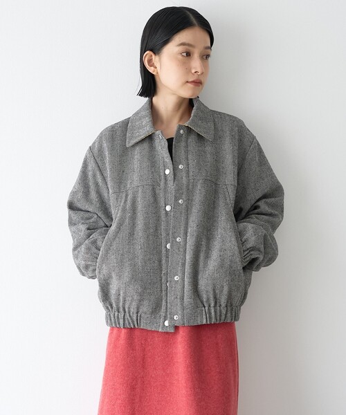 RONEL（ロネル）の「【RONEL/セットアップ対応】ヘリンボーンブルゾン（ブルゾン・レディース・ナチュラル/ブラック・FREE）」の17枚目の写真