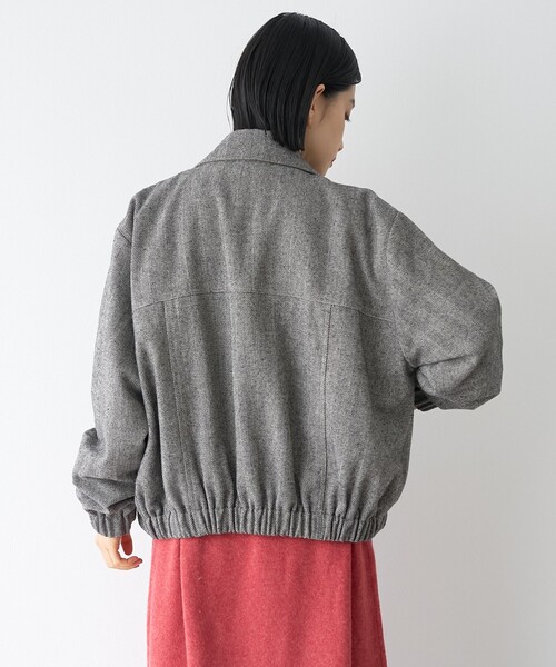 RONEL（ロネル）の「【RONEL/セットアップ対応】ヘリンボーンブルゾン（ブルゾン・レディース・ナチュラル/ブラック・FREE）」の19枚目の写真