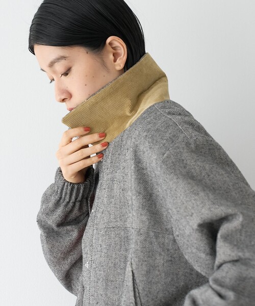 RONEL（ロネル）の「【RONEL/セットアップ対応】ヘリンボーンブルゾン（ブルゾン・レディース・ナチュラル/ブラック・FREE）」の21枚目の写真