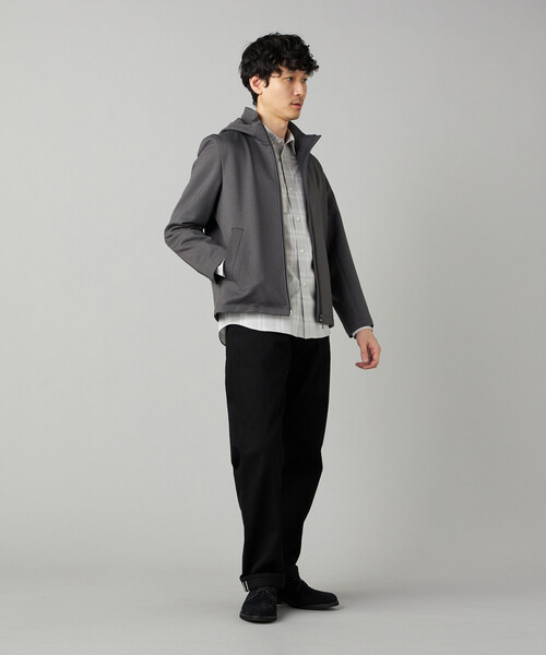 COMME CA MEN(コムサメン)の「【発熱・吸水速乾】ダウンファブリック ウーリッシュツイル ブルゾン(フード着脱可能)(ブルゾン・メンズ・グレー/ベージュ/ブラック・M/L/S)」の5枚目の写真
