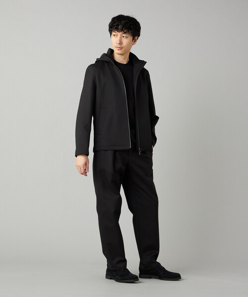 COMME CA MEN(コムサメン)の「【発熱・吸水速乾】ダウンファブリック ウーリッシュツイル ブルゾン(フード着脱可能)(ブルゾン・メンズ・グレー/ベージュ/ブラック・M/L/S)」の9枚目の写真