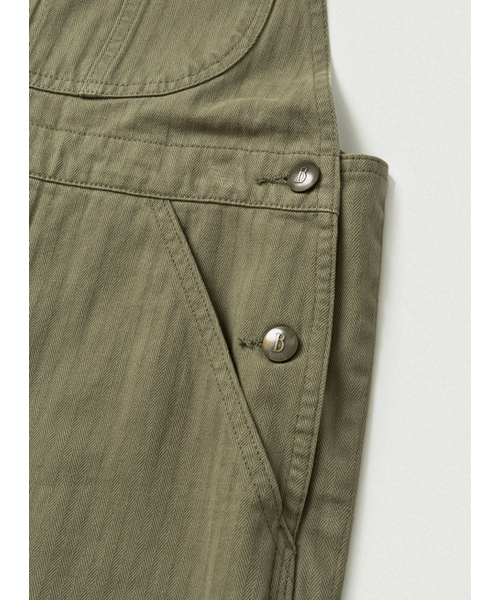 The Barnnet(ザバーネット)の「Leaf Herringbone Cotton Overall_Khaki(サロペット/オーバーオール・レディース・その他・OS)」の4枚目の写真