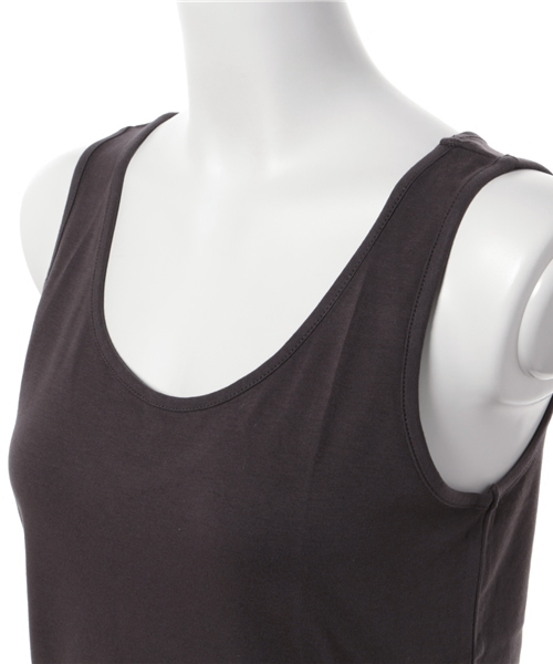 REAL CUBE（リアルキューブ）の「【UV99%CUT】REAL CUBE 極上素材コットンモダールタンクトップ（タンクトップ・レディース・杢グレー/ホワイト×グレー/ブラック系その他/ブルー系その他/グレイッシュベージュ/オフホワイト/ライトベージュ/ブラック/ネイビー/ベージュ系その他/ホワイト×ネイビー/モカ/ダークブルー/ブラウン・42/38/40/36）」の17枚目の写真