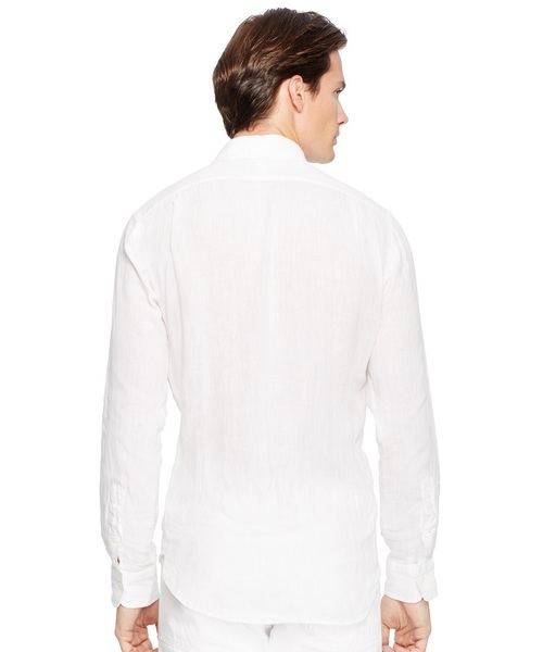 POLO RALPH LAUREN（ポロ ラルフ ローレン）の「エステート ソリッド リネン シャツ（シャツ/ブラウス・メンズ・ホワイト/レッド・XX-LARGE/X-SMALL/LARGE/SMALL/MEDIUM/X-LARGE）」の9枚目の写真