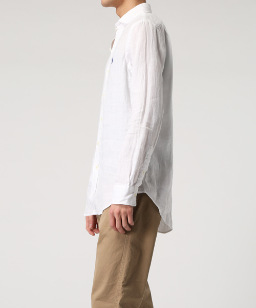 POLO RALPH LAUREN（ポロ ラルフ ローレン）の「エステート ソリッド リネン シャツ（シャツ/ブラウス・メンズ・ホワイト/レッド・XX-LARGE/X-SMALL/LARGE/SMALL/MEDIUM/X-LARGE）」の3枚目の写真