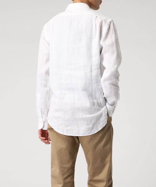 POLO RALPH LAUREN（ポロ ラルフ ローレン）の「エステート ソリッド リネン シャツ（シャツ/ブラウス・メンズ・ホワイト/レッド・XX-LARGE/X-SMALL/LARGE/SMALL/MEDIUM/X-LARGE）」の4枚目の写真