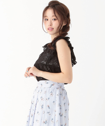 earth music&ecology | 袖フリルレースプルオーバー(シャツ/ブラウス)