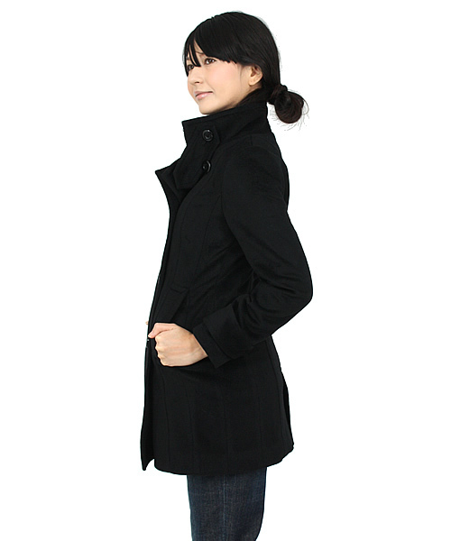 Abahouse Devinette（ドゥヴィネット）の「アンゴラウール（その他アウター・レディース・ブラック/ベージュ・2/1）」の9枚目の写真