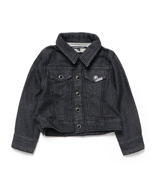 CHUBBYGANG（チャビーギャング）の「ニットデニムデザインジャケット（ブルゾン・キッズ・ブラック・120/140/160/150/110/130/100）」の9枚目の写真