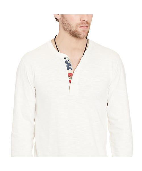 Denim & Supply Ralph Lauren(デニムアンドサプライラルフローレン)の「フラッグプラケット ジャージー ヘンリー(Tシャツ/カットソー・メンズ・クリーム・X-SMALL/SMALL/MEDIUM/LARGE/X-LARGE)」の4枚目の写真