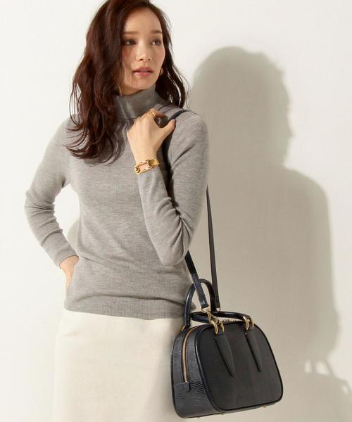UNITED ARROWS（ユナイテッドアローズ）の「UBBT W/CA 16G リブ タートルネック ニット◆（ニット/セーター・レディース・オフホワイト/ブラック/グレー/オレンジ系その他/コバルトブルー・FREE）」の4枚目の写真