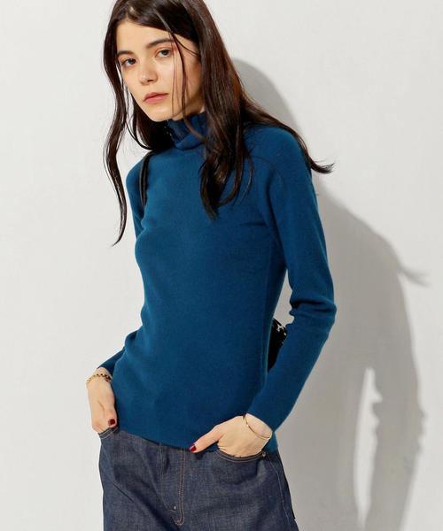 UNITED ARROWS（ユナイテッドアローズ）の「UBBT W/CA 16G リブ タートルネック ニット◆（ニット/セーター・レディース・オフホワイト/ブラック/グレー/オレンジ系その他/コバルトブルー・FREE）」の5枚目の写真