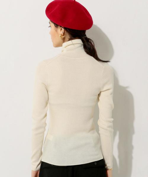 UNITED ARROWS（ユナイテッドアローズ）の「UBBT W/CA 16G リブ タートルネック ニット◆（ニット/セーター・レディース・オフホワイト/ブラック/グレー/オレンジ系その他/コバルトブルー・FREE）」の14枚目の写真