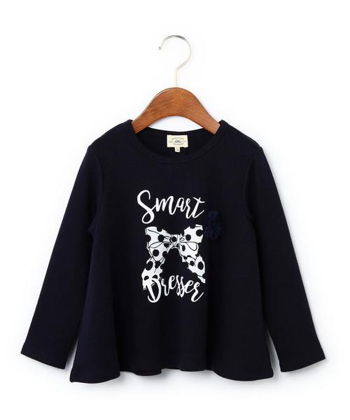 green label relaxing(グリーンレーベルリラクシング)の「■■■【KIDS】ラメリボン プルオーバー◆(Tシャツ/カットソー・キッズ・オフホワイト/ネイビー・105/125/95/135/115)」の1枚目の写真