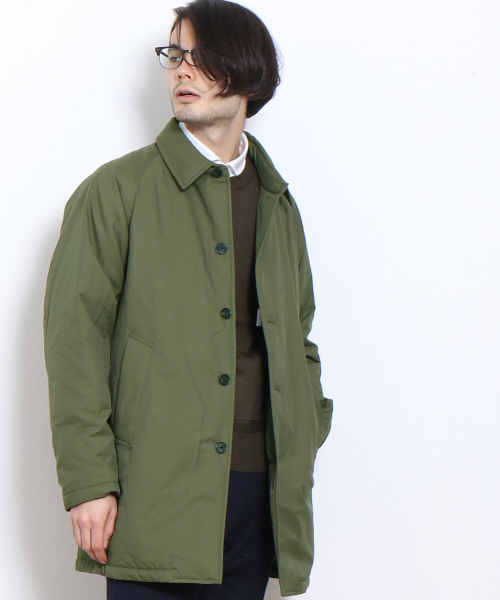 MYSELF ABAHOUSE（マイセルフアバハウス）の「【本物のダウン】ステンカラーコート河田ダウン | マイセルフ（ダウンジャケット/コート・メンズ・ネイビー/カーキ・MEDIUM/SMALL/LARGE）」の2枚目の写真