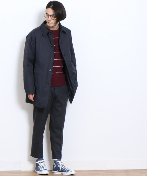 MYSELF ABAHOUSE（マイセルフアバハウス）の「【本物のダウン】ステンカラーコート河田ダウン | マイセルフ（ダウンジャケット/コート・メンズ・ネイビー/カーキ・MEDIUM/SMALL/LARGE）」の5枚目の写真