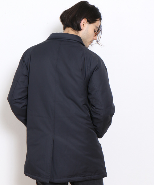 MYSELF ABAHOUSE（マイセルフアバハウス）の「【本物のダウン】ステンカラーコート河田ダウン | マイセルフ（ダウンジャケット/コート・メンズ・ネイビー/カーキ・MEDIUM/SMALL/LARGE）」の7枚目の写真