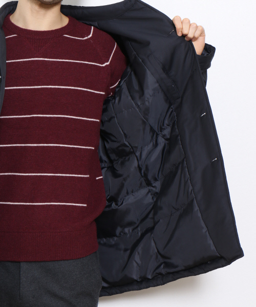 MYSELF ABAHOUSE（マイセルフアバハウス）の「【本物のダウン】ステンカラーコート河田ダウン | マイセルフ（ダウンジャケット/コート・メンズ・ネイビー/カーキ・MEDIUM/SMALL/LARGE）」の4枚目の写真