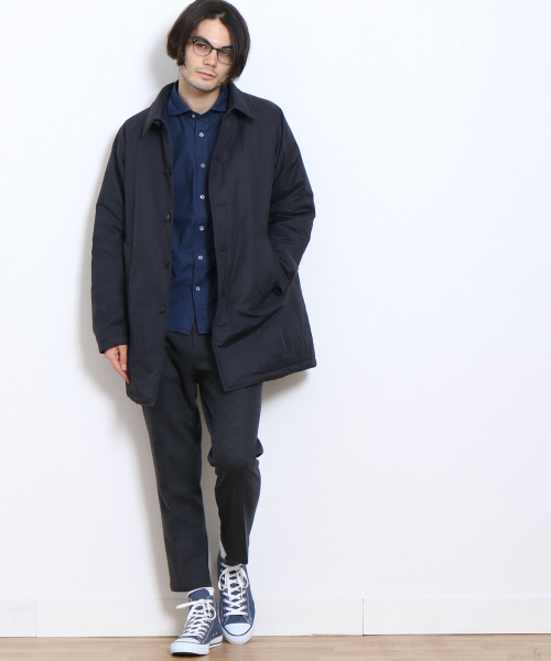 MYSELF ABAHOUSE（マイセルフアバハウス）の「【本物のダウン】ステンカラーコート河田ダウン | マイセルフ（ダウンジャケット/コート・メンズ・ネイビー/カーキ・MEDIUM/SMALL/LARGE）」の11枚目の写真