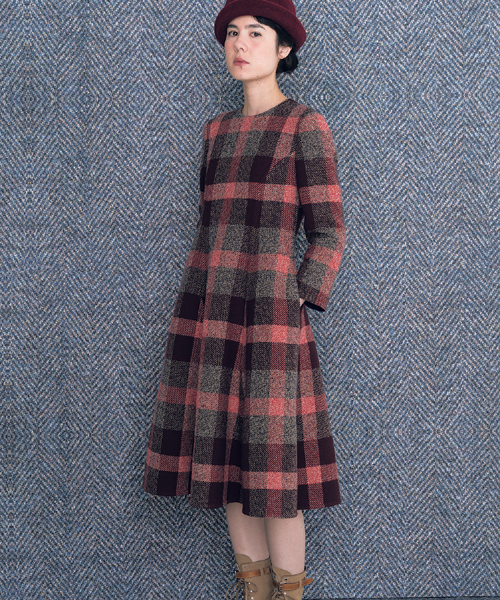 45r フォーティファイブアール の Wフェイスツィードチェックワンピース ワンピース Wear