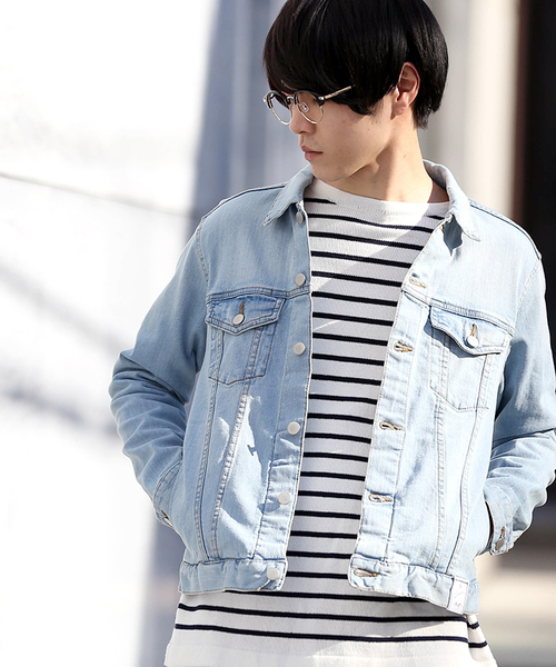 WEGO（ウィゴー）の「WEGO/ストレッチデニムジャケット（デニムジャケット・メンズ・ダークインディゴブルー/ライトインディゴブルー/ブルー系その他/ブルー系その他2/ブラック・LARGE/SMALL/MEDIUM/X-LARGE）」の3枚目の写真