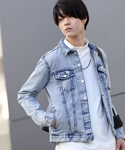 WEGO（ウィゴー）の「WEGO/ストレッチデニムジャケット（デニムジャケット・メンズ・ダークインディゴブルー/ライトインディゴブルー/ブルー系その他/ブルー系その他2/ブラック・LARGE/SMALL/MEDIUM/X-LARGE）」の4枚目の写真