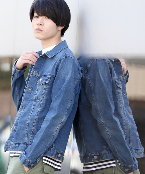 WEGO（ウィゴー）の「WEGO/ストレッチデニムジャケット（デニムジャケット・メンズ・ダークインディゴブルー/ライトインディゴブルー/ブルー系その他/ブルー系その他2/ブラック・LARGE/SMALL/MEDIUM/X-LARGE）」の5枚目の写真