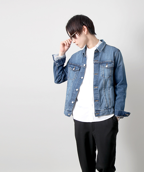 WEGO（ウィゴー）の「WEGO/ストレッチデニムジャケット（デニムジャケット・メンズ・ダークインディゴブルー/ライトインディゴブルー/ブルー系その他/ブルー系その他2/ブラック・LARGE/SMALL/MEDIUM/X-LARGE）」の21枚目の写真