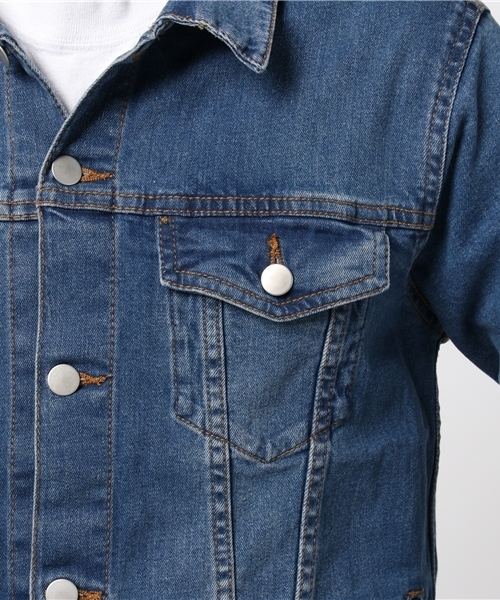 WEGO（ウィゴー）の「WEGO/ストレッチデニムジャケット（デニムジャケット・メンズ・ダークインディゴブルー/ライトインディゴブルー/ブルー系その他/ブルー系その他2/ブラック・LARGE/SMALL/MEDIUM/X-LARGE）」の17枚目の写真