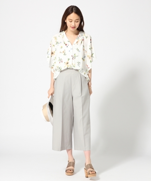 GLOBAL WORK(グローバルワーク)の「【吸水速乾・接触冷感】リンクルワイドパンツ/734318(その他パンツ・レディース・ライトグレー/ベージュ/ネイビー/ブラック/ブラウン・SMALL/LARGE/MEDIUM)」の7枚目の写真