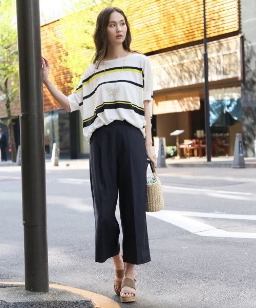 GLOBAL WORK(グローバルワーク)の「【吸水速乾・接触冷感】リンクルワイドパンツ/734318(その他パンツ・レディース・ライトグレー/ベージュ/ネイビー/ブラック/ブラウン・SMALL/LARGE/MEDIUM)」の21枚目の写真