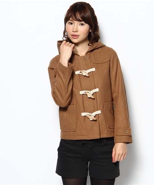 WEGO(ウィゴー)の「メルトンベーシックダッフル(ダッフルコート・レディース・ブラック/ネイビー/キャメル/レッド・SMALL/MEDIUM)」の3枚目の写真